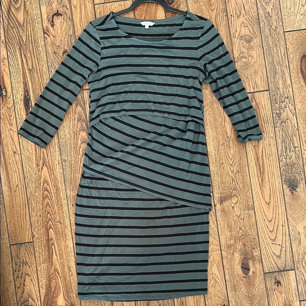 Noppies Green Ruched Wrap Long Sleeve Dress